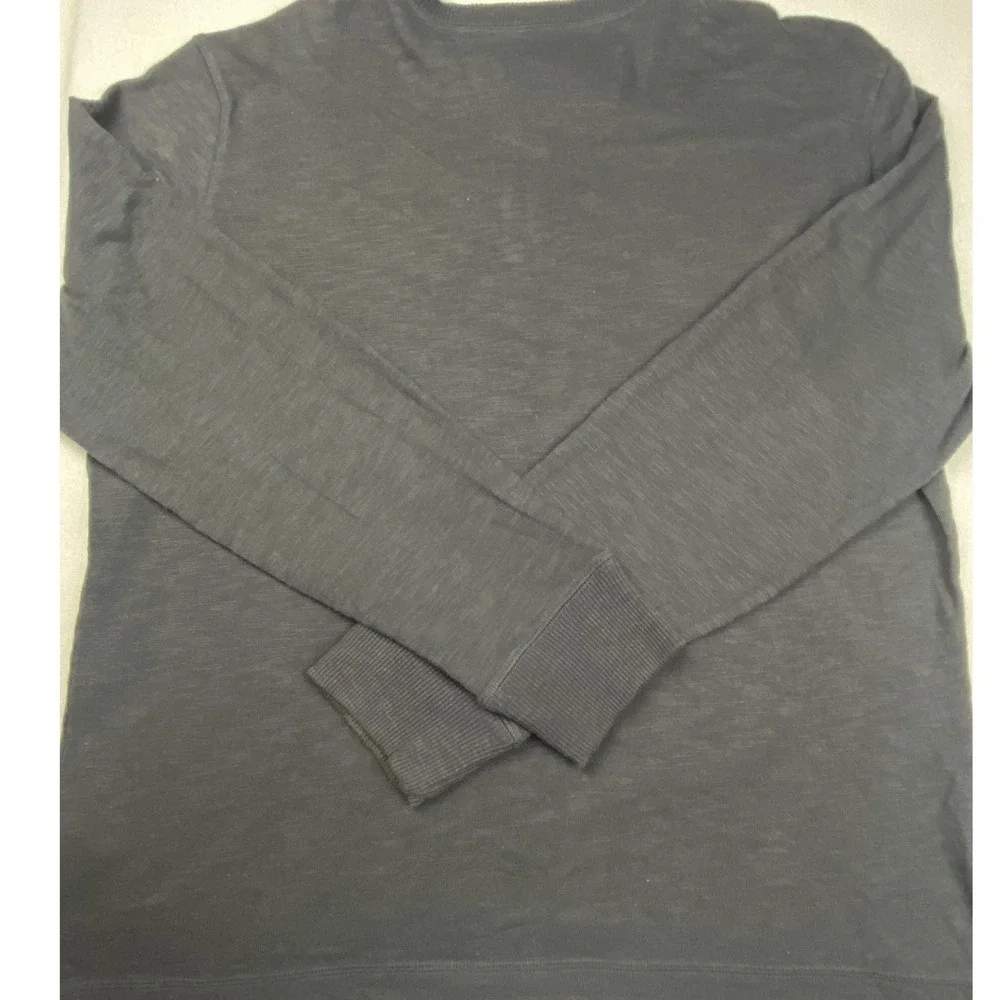 Banana Republic Mens XL Gray Slub Cotton Henley Elbow Patch Shirt